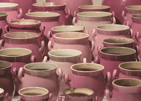 Zsolnay rózsaszín edények