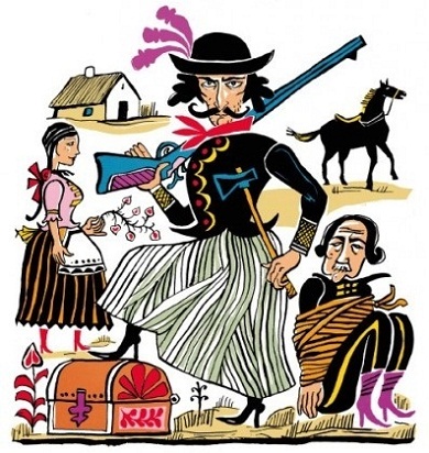 Szánítói Krisztián Illusztrációja a Betyárvilág című könyvben