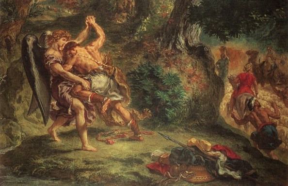 Delacroix: Jákob harca az angyallal (részlet