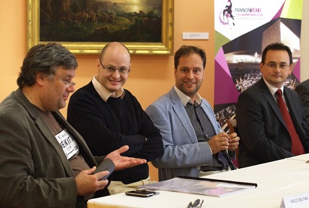 Rácz Zoltán, Gyöngyösi Levente, Bogányi Tibor, Fertőszögi Péter a sajtótájékoztatón (Fotó: Dobó László)