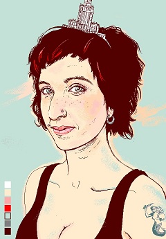 Sylwia Chutnik a Lampa folyóirat címlapján (Agata Nowicka grafikája)